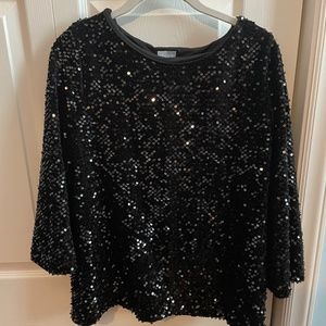 Black sequin shirt size medium Chicos 1
